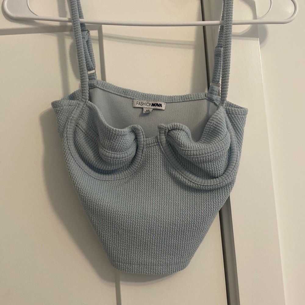 Fashion nova blue crop top! Super cute